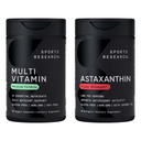 Sports Research® Multivitamin Pack - Triple Strength Astaxanthin 12mg w/Organic Coconut Oil + Multivitamin Advanced Formula w/ 23 Essential Vitamins & Minerals with CoQ10 & Iodine