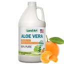 Land Art Pure Aloe Vera Drinkable Gel - Orange Tangerine Flavored - Cold-Processed Inner Filet - from Organic Fresh Leaves from Texas - for Heartburn Relief - Acid Reflux - 64 fl oz