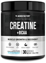Jacked Factory Creatine + BCAAs - Creatine Monohydrate + BCAA Powder for Increased Post-Workout Recovery, Performance, Lean Muscle Growth, & Reduced Fatigue - 30 Servings, Blue Raspberry