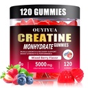 Creatine Monohydrate Gummies 5000mg for Men & Women - Sugar Free Pre-Workout Supplement, Chewables for Muscle Strength, Muscle Builder, Energy Boost, Mixed Berry Flavor, 120 Count
