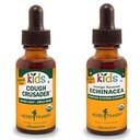 Herb Pharm Kids Certified-Organic Alcohol-Free Cough Crusader Liquid Herbal Formula, 1 Ounce & Kids Certified-Organic Alcohol-Free Echinacea Glycerite Liquid Extract, 1 Ounce