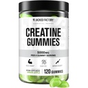 Jacked Factory Sugar Free Creatine Gummies - 5g Daily Dose (1.25g per Gummy) - Creatine Gummy Sugar Free for Men and Women, Vegan-Friendly, Third-Party Tested - 120 Gummies, Green Apple