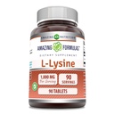 Amazing Formulas L-Lysine 1000mg Amino Acid Tablets Supplement | Non-GMO | Gluten Free | Made in USA (90 Count)