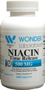 Wonder Laboratories High Potancy Time Release Niacin (Vitamin B3) 500 Mg 300 Tablets Non-GMO, Gluten Free Supplement
