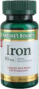 Nature's Bounty Iron 65 Mg. Ferrous Sulfate, 100-Count
