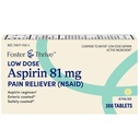 Foster & Thrive Aspirin Low Dose 81 mg, Enteric Coated Tablets, Doctor Recommended, Secondary Prevention of Cardiovascular Disease, 300 Coated Tablets