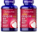 Puritan's Pride Q-Sorb™ Coenzyme CoQ10 Dietary Supplement for Heart Health, Oral Gum Health & Healthy Aging Support, Plus Red Yeast Rice for Improved Digestion, 120 Rapid Release Softgels,(Pack of 2)