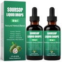 Soursop 10-in-1 Liquid Drops, Soursop Bitters Extract Liquid Drops with Sea Moss, Turmeric, Moringa, Oregano, Black Seed Oil, Ashwagandha, Chlorophyll, Sugar/Gluten Free, Natural Flavor (2)