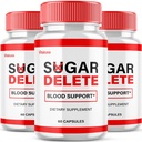 (3 Pack) Sugar Delete Capsules - SugarDelete Blood Support Pills Maximum Strength Japan Supplement Advanced Formula Premium All Natural Vitamin Blend Overall Health Wellness Reviews (180 Capsules)