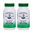 Christopher's Original Formulas Herbal Thyroid | 100 Vegetarian Capsules | Traditional Herbal Blend Made with Kelp, Fo-Ti & Gotu Kola | Made in The USA - Pack of 2