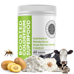 Intestinal Fortitude Boosted Colostrum Superfood Dietary Supplement: Grass-Fed New Zealand Bovine Colostrum, Gold Kiwifruit, Manuka Honey, for Digestion, Immune System, and Gut Health (150 Grams)