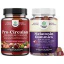 Bundle of Vein Support Supplement for Leg and Veins - Full Body Supplement for Spider & Varicose Veins and Melatonin Gummies 10mg per Serving - Melatonin for Adults Enhanced Sleep Quality & Duration