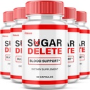 (5 Pack) Sugar Delete Capsules - SugarDelete Blood Support Pills Maximum Strength Japan Supplement Advanced Formula Premium All Natural Vitamin Blend Overall Health Wellness Reviews (300 Capsules)