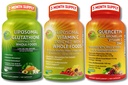 SUPPLEMENTS STUDIO Immune Support Bundle – Liposomal Vitamin C 1500mg + Liposomal Glutathione 500mg + Quercetin with Bromelain, Zinc & Vitamin C – Vegan, Non-GMO, Enhanced Absorption Formulas