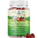 USDA Organic Kids Probiotic Gummies - Gut Bacteria Probiotics for Digestive Health & Stomach Relief - Gentle 2.5B CFU Kids Immune Support & Gut Heath Supplement - Vegan & Non-GMO Chews - 60 Count