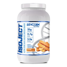 Evogen Isoject - Whey Protein Isolate | Ultra-Pure Whey Protein Powder with Ignitor Enzymes, BCAAs, and EAAs | Enhanced Absorption & Recovery | Churro | 25 Servings