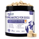 NATURE TARGET Probiotics for Dogs, 6 Billion Dog Probiotics with Prebiotics & Enzymes for Digestive & Gut Health, Pumpkin, Omega-3 & Multivitamins for Itchy Skin, Allergies, 120 Dogs Probiotics Chews
