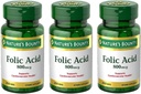 Folic Acid 800 mcg Tablets Maximum Strength, 3 Bottles (250 Count)