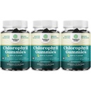 Chlorophyll Gummies for Cleanse & Detox Support - Potent Internal Deodorizer Chloropyll Supplements for Body Odor Healthy Skin Immunity & Digestive Support - Vegan Non-GMO & Gluten Free (3 Pack)