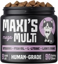 Human-Grade Cat Multivitamin | 15-in-1 Cat Vitamins for Indoor Cats + Taurine + Fish Oil + L-lysine + Lion's Mane | Feline Vitamins and Supplements | 45 Day Supply of Soft Chews