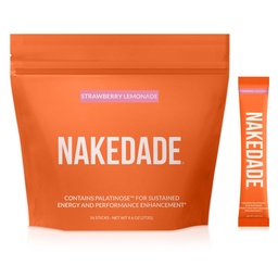 Nakedade Strawberry Lemonade – Performance Enhancing Sports Drink Powder - Electrolyte Powder – No GMOs or Artificial Sweeteners, Gluten-Free, Soy-Free, Dairy-Free – 16 Sticks