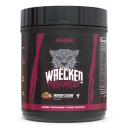 Wrecked Pre Workout, Advanced Formula, Boosts Energy, Focus, Pumps & Performance, 10g L-Citrulline, 6.4g Beta Alanine, 5g Tyrosine, 1g Alpha GPC, 375mg Fast-Acting Caffeine & More (Panther's Blood)