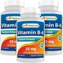 Best Naturals Vitamin B6 25mg 250 Tablets (250 Count (Pack of 3))