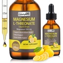 High Absorption Magnesium L-Threonate 1300mg Liquid Drops with L-Theanine&GABA,Supports Brain Function,Deep Sleep Quality&Stress Relief,Natural Lemon Flavor,Fast Acting GMP Certified,Adults & Kids