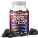 Sugar Free Cortisol Gummies for Women Men with GABA, L-Theanine, Lion’s Mane, Ashwagandha, Phosphatidylserine, Vitamin D3, B6, Panax Ginseng, Ginkgo Biloba Capsules Adrenal, Brain, Cognitive, Energy