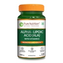 Pure Nutrition Alpha Lipoic Acid (ALA) 300mg with Vitamin E | Powerful ALA Supplement Antioxidant for Nerve & Heart Health | Supports Healthy Blood Sugar, Energy Metabolism & Cellular Protection - 120 Veg Capsules