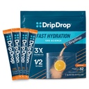 DripDrop Hydration Packets - Orange - Single Serve Electrolytes Powder Drink Mix - Non-GMO, Gluten Free, Vegan - 32 Sticks