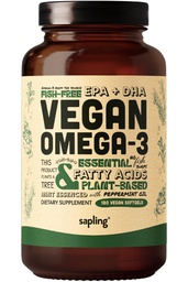 Vegan Omega 3 Supplement - Plant Based DHA & EPA Fatty Acids - Carrageenan Free, Alternative to Fish Oil, Supports Heart, Brain, Joint Health - Sustainably Sourced Algae, Fish Oil Free - 180 Softgels