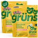 Original Low Sugar + Sugar Free Gruns Kids Bundle, 2 x 28 Packs, Superfood Greens, adaptogens, prebiotic Fiber, Vitamins and Minerals