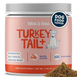 Fifth & Fido Turkey Tail Mushroom for Dogs – Lipoma Treatment for Dogs - Mushroom Supplement with Immune Support for Lipoma, Lumps & Bumps – Premium Pet Vitamins and Supplements Made in USA, 200 Serv.
