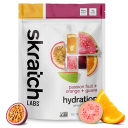 Skratch Labs Hydration Sports Drink Mix – Real‑Fruit Electrolyte Powder for Fast Hydration & Endurance | Passion Fruit Orange Guava | 20 Servings | Vegan, Non‑GMO, Clean Ingredients