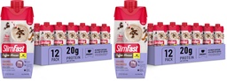 SlimFast Protein Shake with Caffeine,Caramel Macchiato- 20g Protein,Meal Replacement Shakes,High-Protein with Low Carb and Low Sugar,24 Vitamins and Minerals,(Pack of 24)