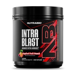 NutraBio Intra Blast Bcaa Powder Amino Acid Supplement, Electrolyte & Hydration Blend, Intra, Pre Workout & Muscle Recovery, 20g Eaa Amino Acids Powder, 5g Glutamine- Tropical Fruit Punch, 30 Serving