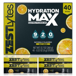 40 Sticks Salty Lemon Sugar Free Electrolyte Hydration Packets, High Sodium Low Calorie Electrolyte Powder Drink Mix, Liquid Daily IV Flavor, 2 Hydration Factors