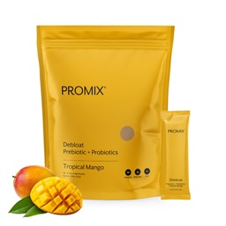 ProMix Nutrition Debloat Prebiotics and Probiotics Immune Support Supplement for Digestion, Cortisol Health, Gut Cleanse - Mango - 30 Servings (Pack of 30)