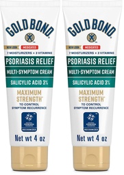 Gold Bond Multi-Symptom Psoriasis Relief Cream, 4 oz., for Itchy, Irritated & Scaling Skin (Pack of 2)