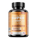 Vitamin B Complex for Men & Women - Fruit & Vegetable Blend B-Complex: B1, B2, B3, B5, B6, B7, B12 with Vitamin E, Folate - Energy, Brain & Heart Support Supplement, 60 Capsules