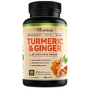 Nature's Base Turmeric and Ginger Supplement - with Curcumin, Apple Cider Vinegar & BioPerine Black Pepper Extract - 95% Curcuminoids - 240 Capsules