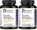 Premier Research Labs Magnesium Glycinate Supplement - Pure Magnesium, High Absorption, Supports Sleep Quality, Chelated, Vegan, Third Party Tested, Premier Energy Support - 90 Capsules (Pack of 2)