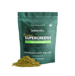 Paleovalley Organic Supergreens Powder - 23 Superfoods with Prebiotic Fiber for Energy and Immunity Support - No Cereal Grasses for Maximum Absorption - Pure Unflavored, 30 Servings