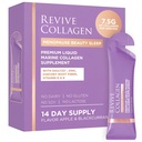 Revive Collagen Menopause Beauty Sleep -7.5g of Type 1 Marine Collagen, Zinc, Chicory Root Fiber, Vitamin D & K, for Sleep Quality, Apple & Blackcurrant Flavour - 14 Packets