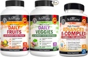 BioSchwartz Daily Fruits and Veggies Supplement for Women and Men (2 Month Supply) Plus Vitamin B Complex with Vitamin C (2 Month Supply)