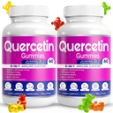(2 Pack) Quercetin Gummies by BioVitalica - Quercetin with Bromelain Vitamin C and Zinc & Elderberry + Vitamin D3-5 in 1 Immune Support - Zinc Quercetin 750 mg for Kids and Adults