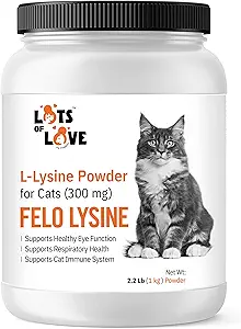 FELO LYSINE - L-Lysine Powder for Cats 300 mg (Thomas Pet Earlier), 1 Kg or 2.2 lb