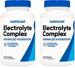 Nutricost Electrolyte Complex Advanced Hydration (120 Capsules) - 8 Hydrating Electrolytes & Vitamins, Gluten Free, Non-GMO, Vegetarian (Pack of 2)