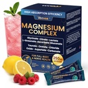 Magnesium Complex Powder Supplement with Glycinate, Citrate, Malate, Magnesium Complex with L-threonate for Muscle, Heart & Brain, Vegan (30 Servings) Lemon Raspberry